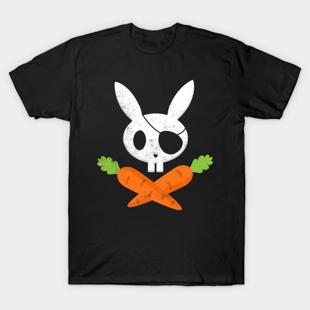 Easter Bunny Rabbit Pirate Skull and Carrot Funny T-Shirt by danielsho90